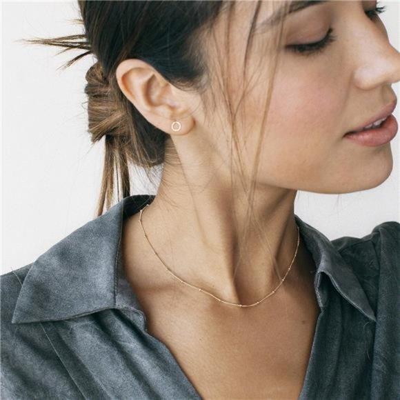 Initial Necklaces for Women, Gold White Gold Rose Gold Double Side Engraved Coin - Picture 3 of 6